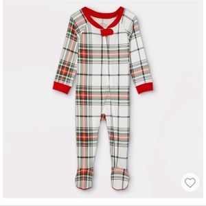 NEW! Wondershop Baby holiday plaid check flannel matching family footed pajama